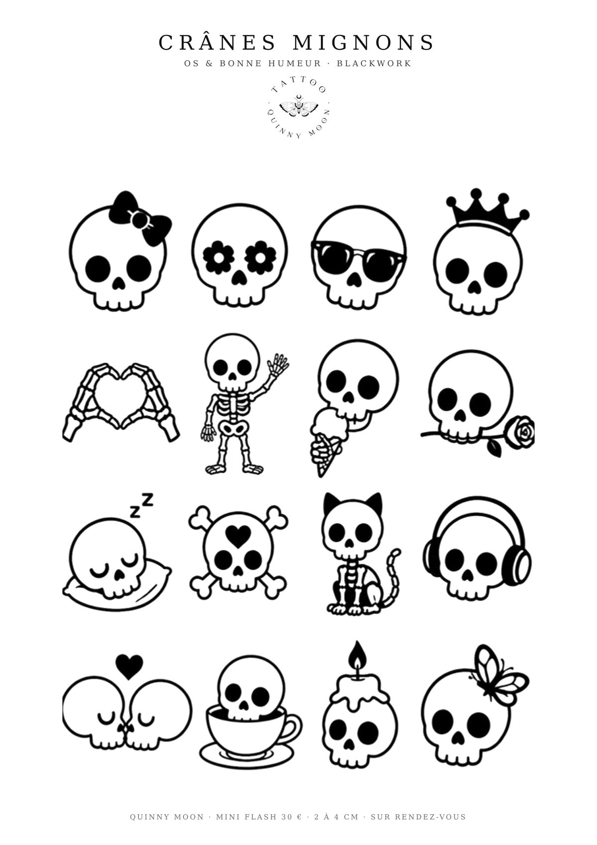 Planche flash Crânes mignons — Mini Moon - 46